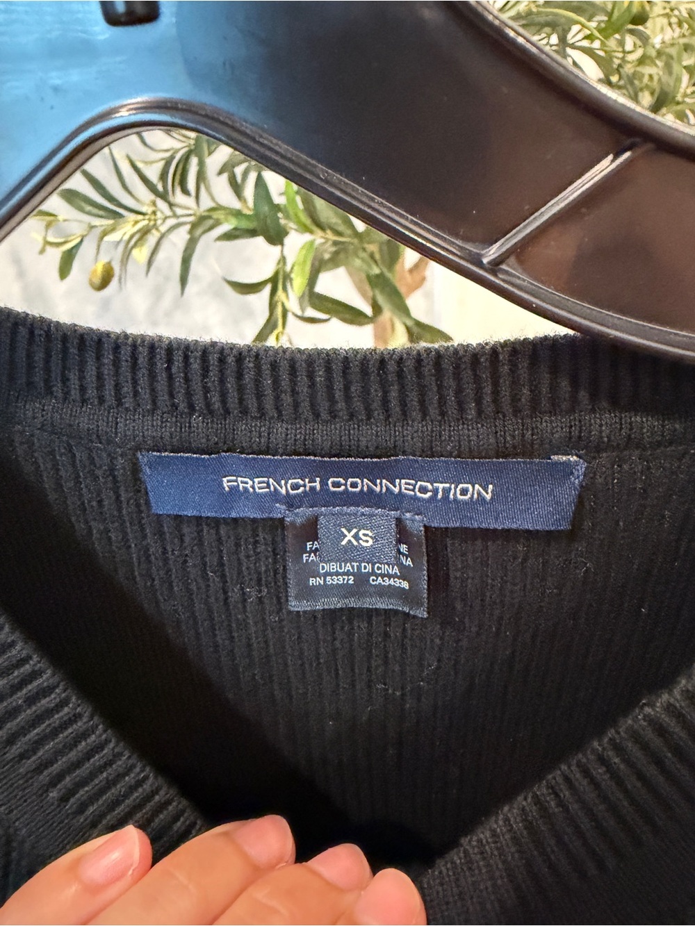 French Connection Black Ribbed Sweater Top - Picture 2 of 3